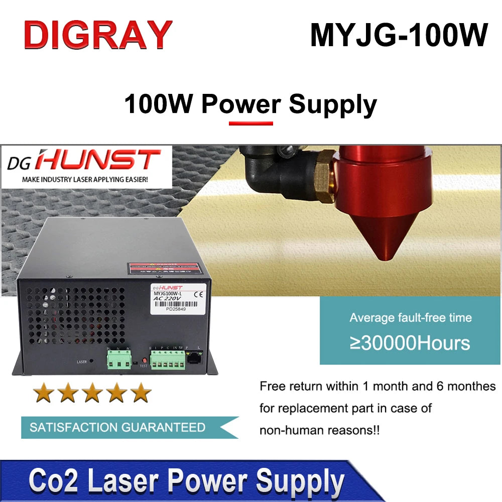 DIGRAY 100W Co2 Laser Power Supply MYJG-100W for 80W 100W Laser Cutting and Engraving Machine