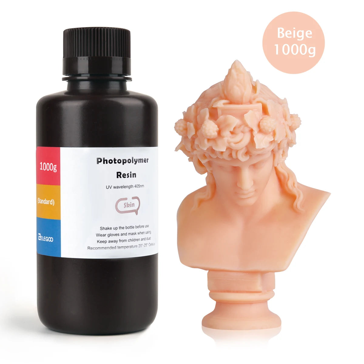 ELEGOO ABS-Like 3D Printer Resin LCD UV-Curing Resin 405nm ABS-Like Standard Photopolymer Resin for LCD 3D Printing 1000g