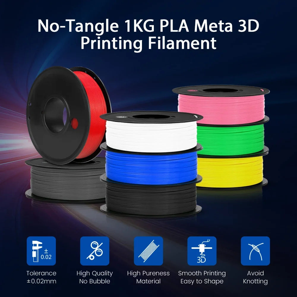 JAYO petg Filament 3d PETG 1.75mm 10Rolls Neatly Wound Toughness no bubbles 3D Printer Filament for FDM Muticolor 1.1KG /roll