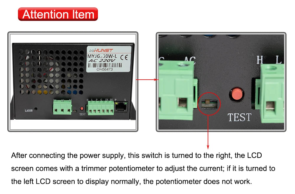 DIGRAY 100W Co2 Laser Power Supply MYJG-100W for 80W 100W Laser Cutting and Engraving Machine
