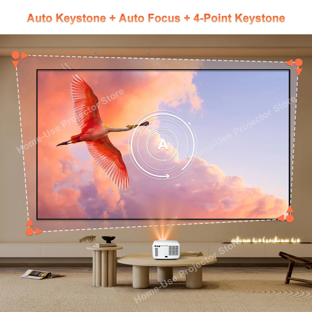 FlixTone D9W Ultra 3000 ANSI Full HD 1080P Projector for Movies Android  WiFi 6 Home Theater Beam Projector for Outdoor Video