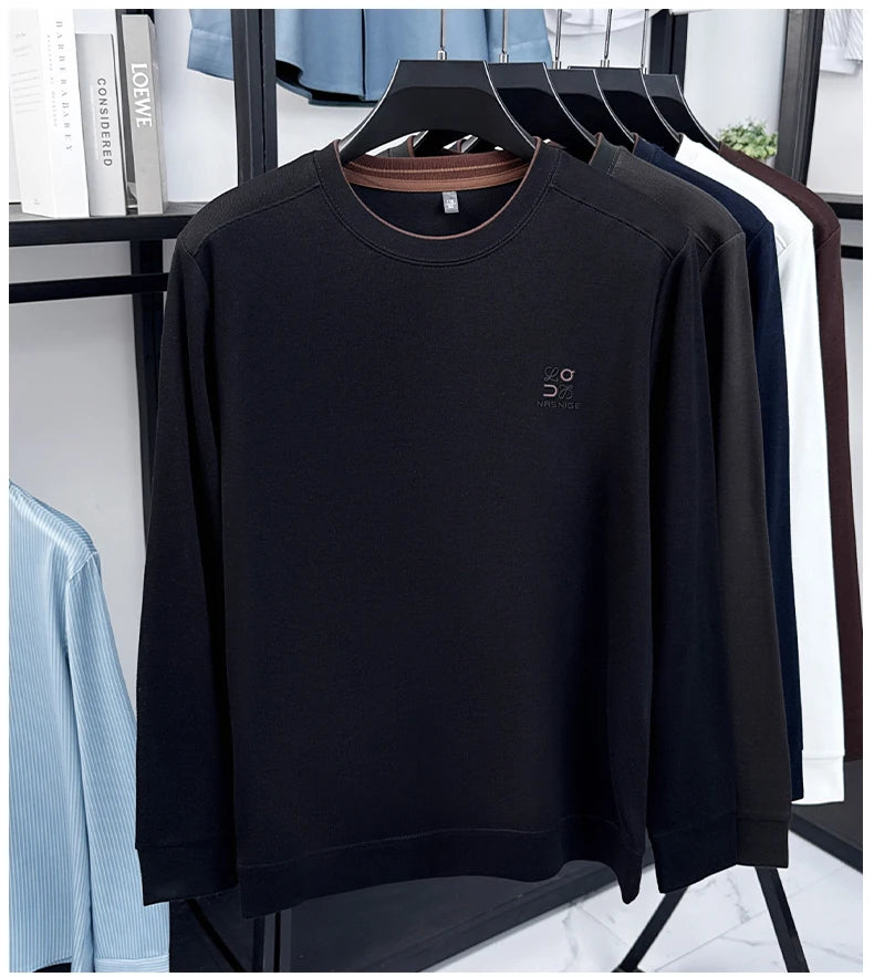Sweatshirt Men 2025 New Style Spring and Autumn Round Neck Casual Long Sleeved T-shirt Top Base Shirt