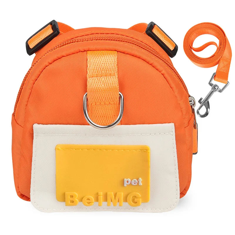 Pet Self Backpack Pet Self-backpack Cartoon Dog Chest Small Schoolbag Cat Dog Outdoor Travel Dog Backpack Pet Supplies Wholesale