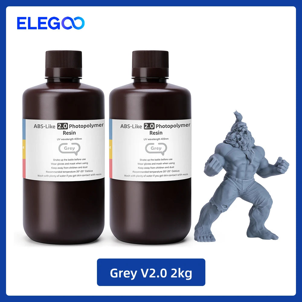 ELEGOO ABS-Like 3D Printer Resin LCD UV-Curing Resin 405nm ABS-Like Standard Photopolymer Resin for LCD 3D Printing 1000g