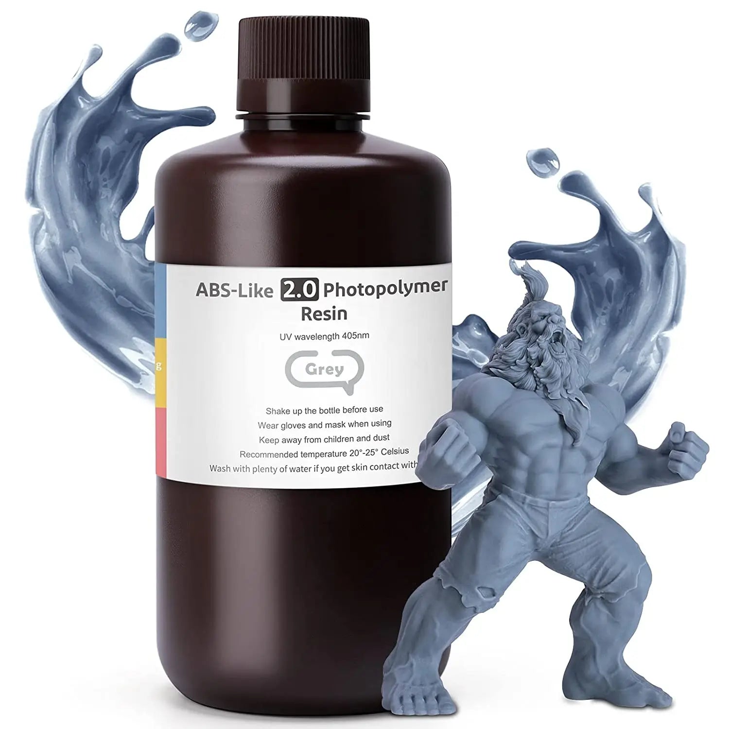 ELEGOO ABS-Like 3D Printer Resin LCD UV-Curing Resin 405nm ABS-Like Standard Photopolymer Resin for LCD 3D Printing 1000g