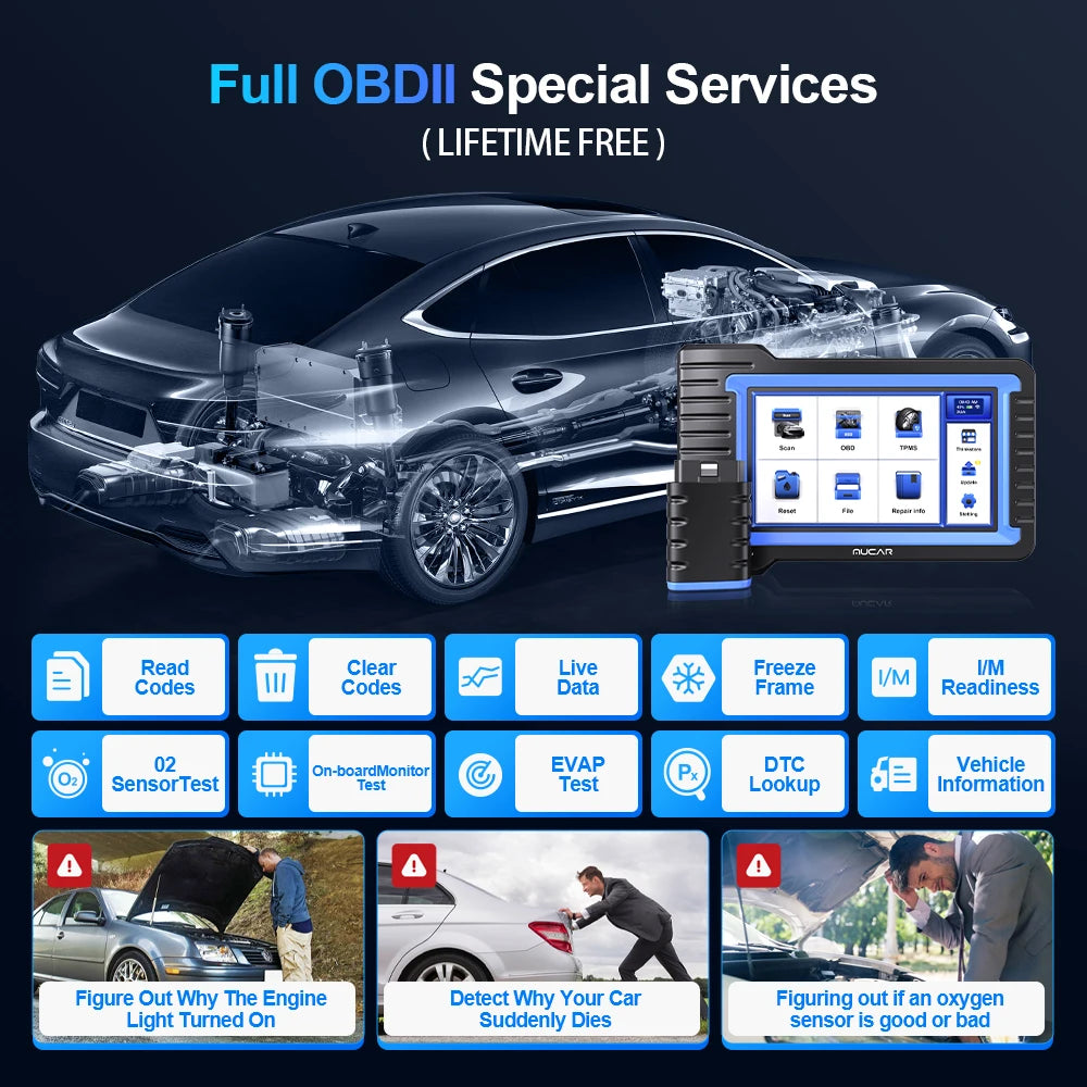 MUCAR VO7S Professional Car Diagnostic Tools Bi-directional Auto VIN CANFD ECU Coding 28 Reset Full System Free Obd2 Scanner FCA