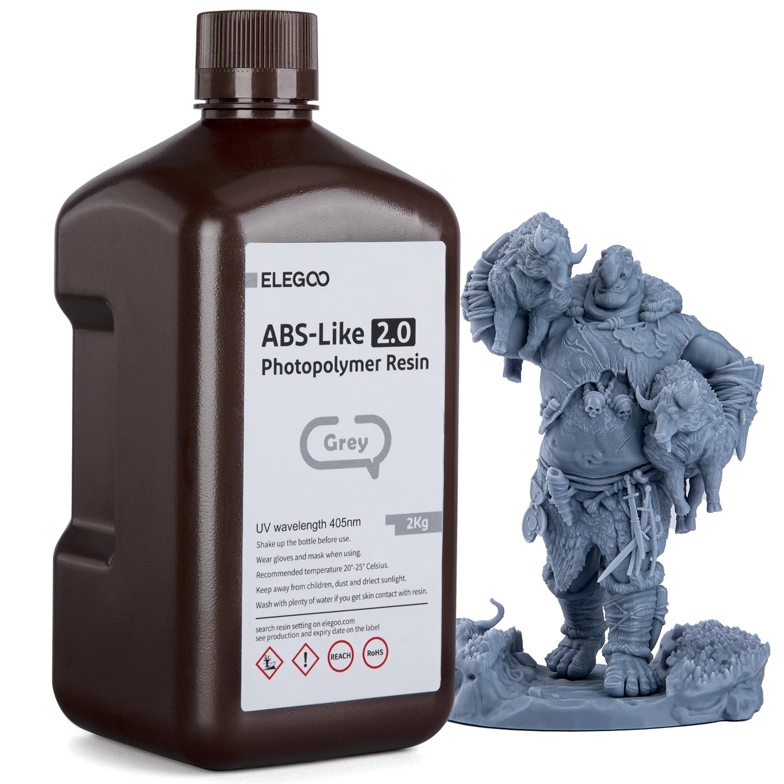 ELEGOO ABS-Like 3D Printer Resin LCD UV-Curing Resin 405nm ABS-Like Standard Photopolymer Resin for LCD 3D Printing 1000g