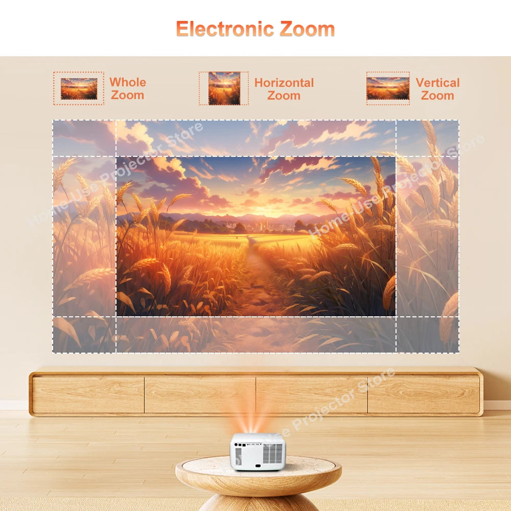 FlixTone D9W Ultra 3000 ANSI Full HD 1080P Projector for Movies Android  WiFi 6 Home Theater Beam Projector for Outdoor Video
