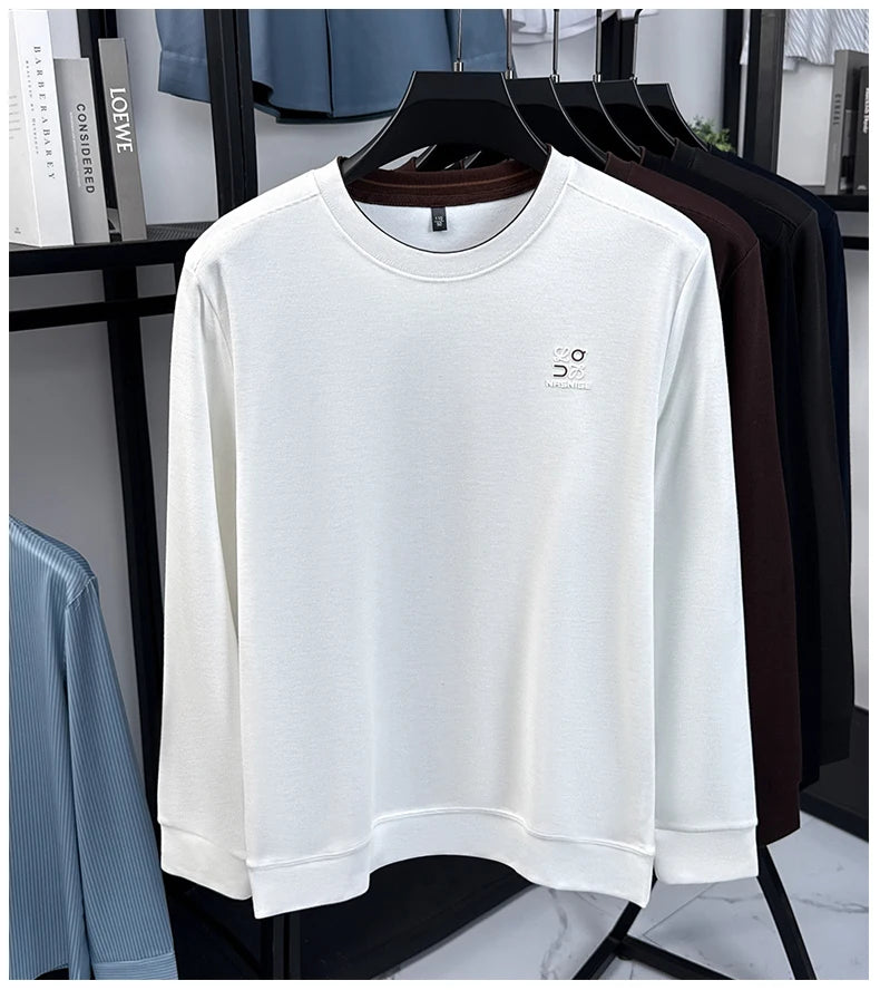 Sweatshirt Men 2025 New Style Spring and Autumn Round Neck Casual Long Sleeved T-shirt Top Base Shirt