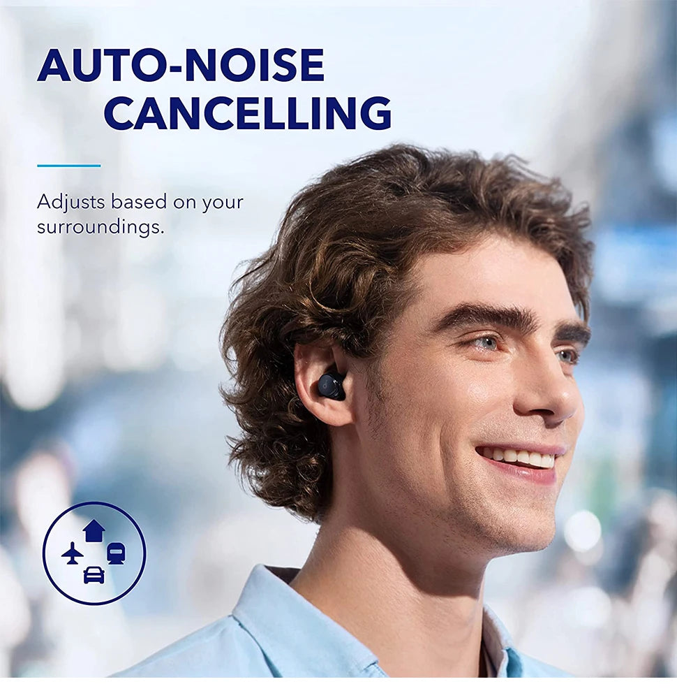 Soundcore by Anker Space A40 Earphones Adaptive Active Noise Cancelling Wireless Earbuds Wireless Bluetooth Headphones