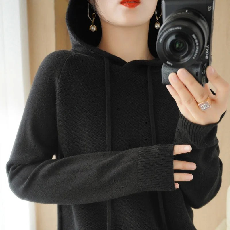 Women's Hooded Sweatshirt - Spring Autumn Casual Hoodie Pullover