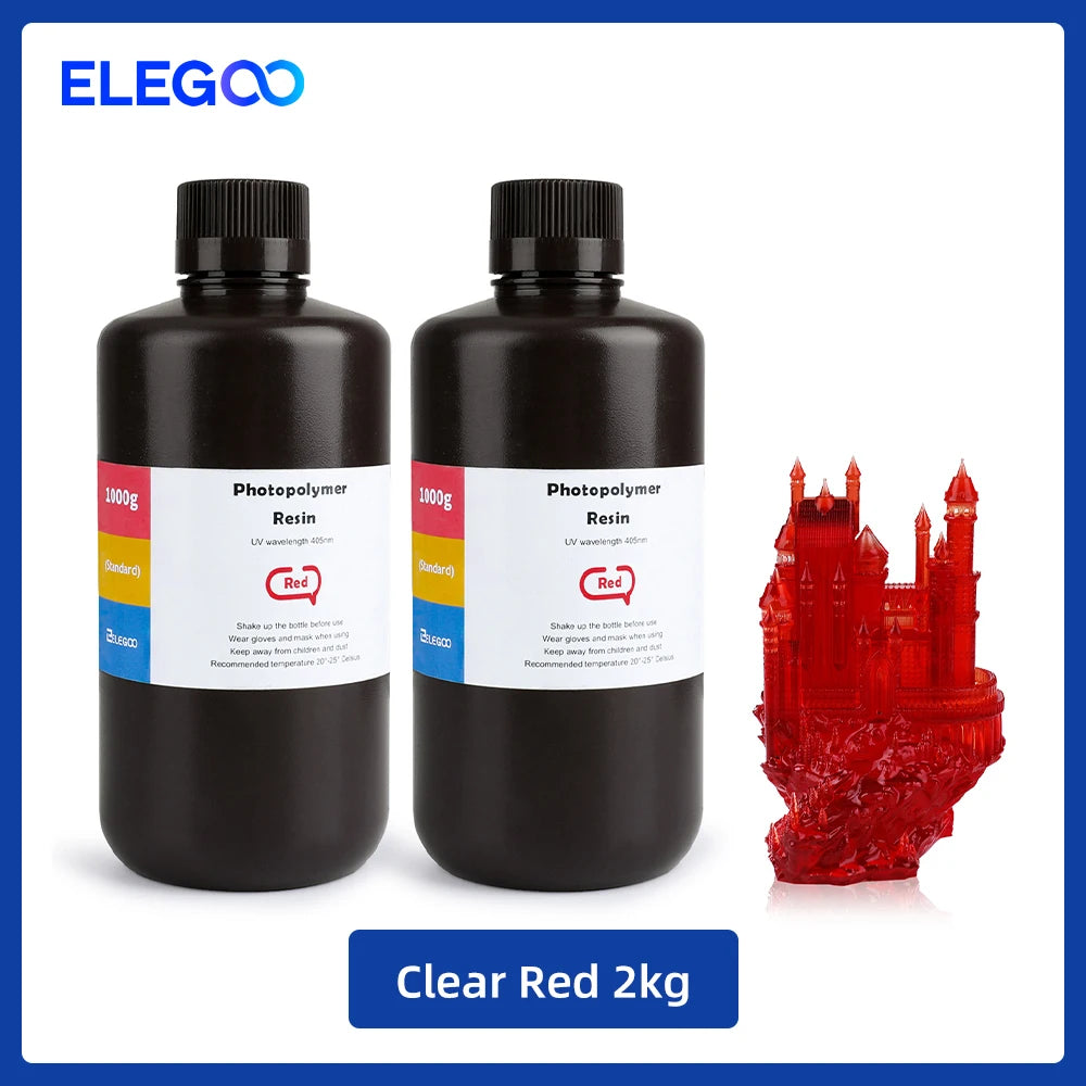 ELEGOO ABS-Like 3D Printer Resin LCD UV-Curing Resin 405nm ABS-Like Standard Photopolymer Resin for LCD 3D Printing 1000g