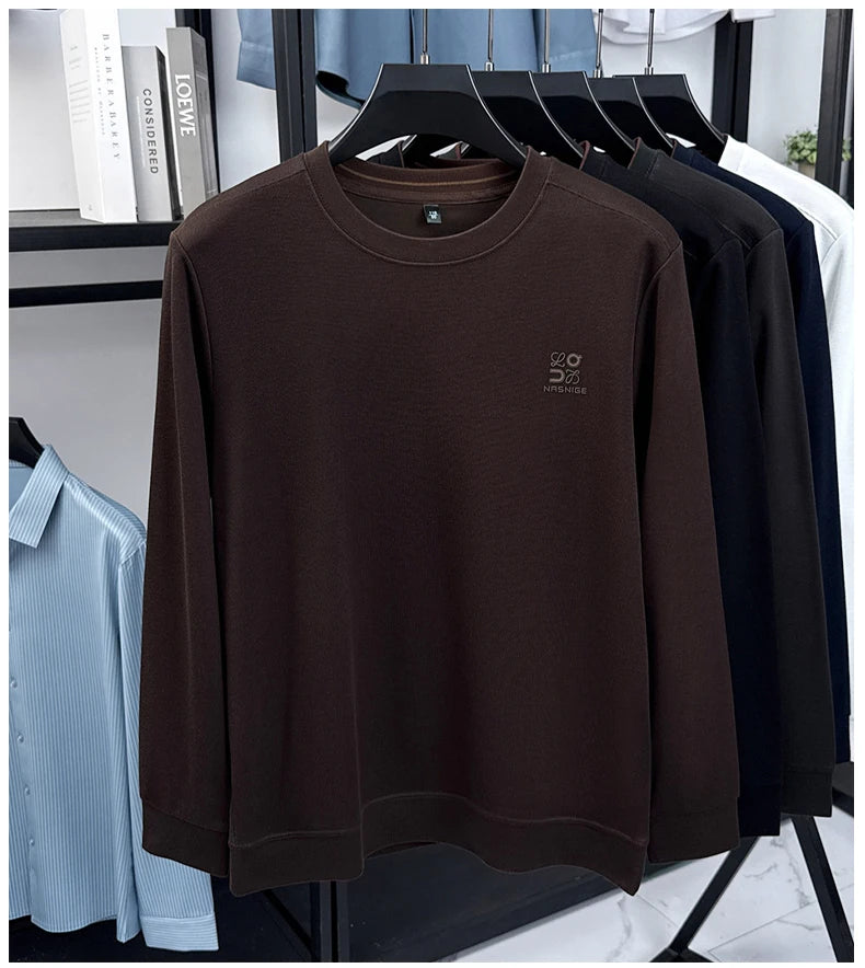 Sweatshirt Men 2025 New Style Spring and Autumn Round Neck Casual Long Sleeved T-shirt Top Base Shirt