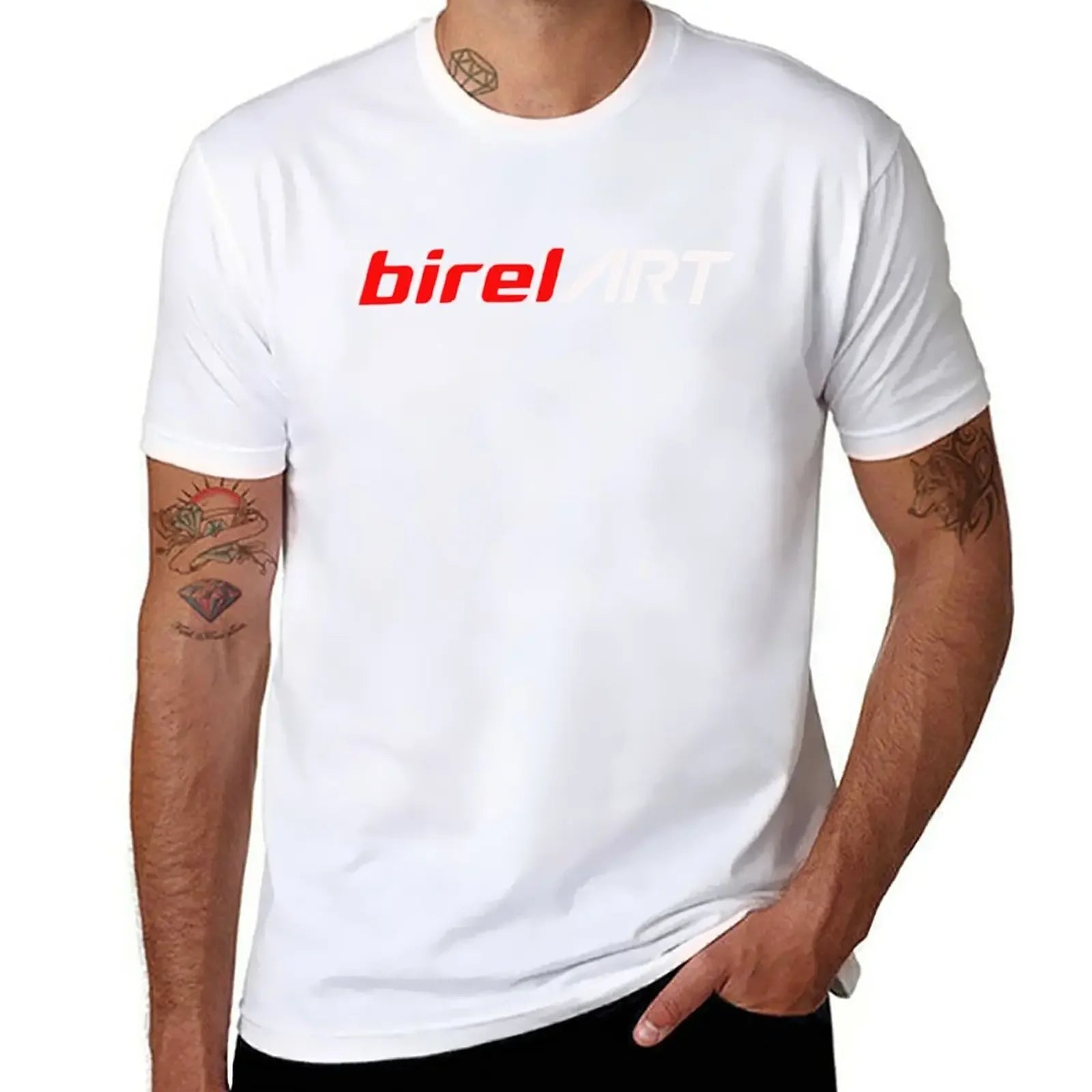 sweat shirts man clothes funny t shirts plus size tops t shirt for men New BIREL ART T-Shirt  Round Collar harajuku Crewneck2024