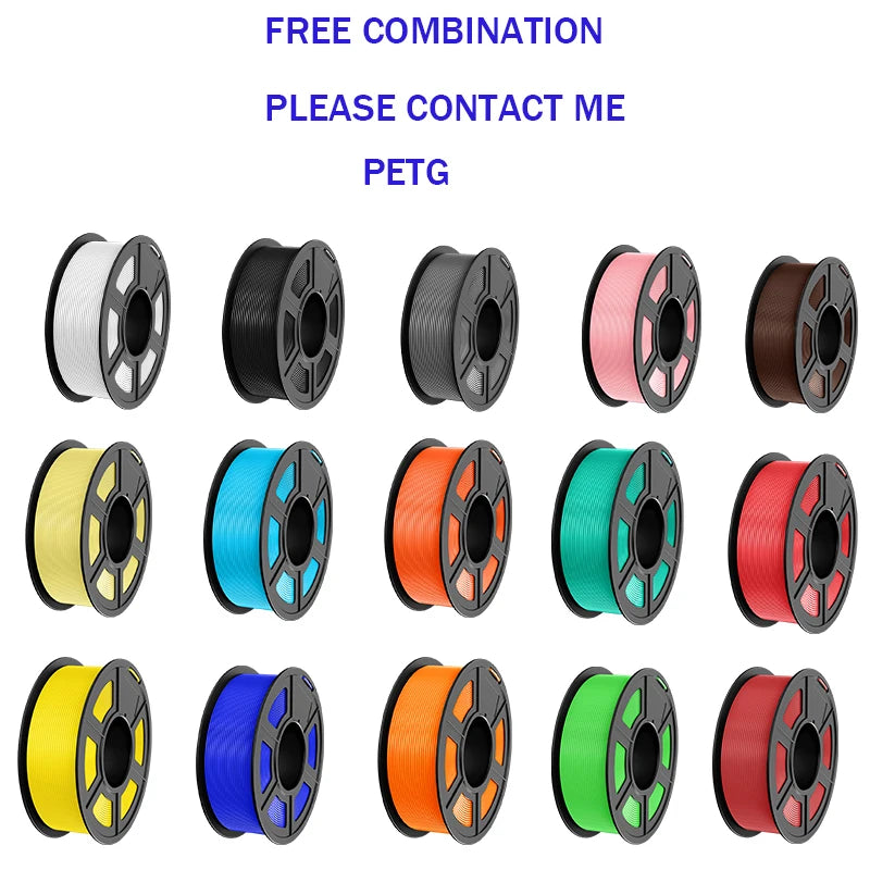JAYO petg Filament 3d PETG 1.75mm 10Rolls Neatly Wound Toughness no bubbles 3D Printer Filament for FDM Muticolor 1.1KG /roll