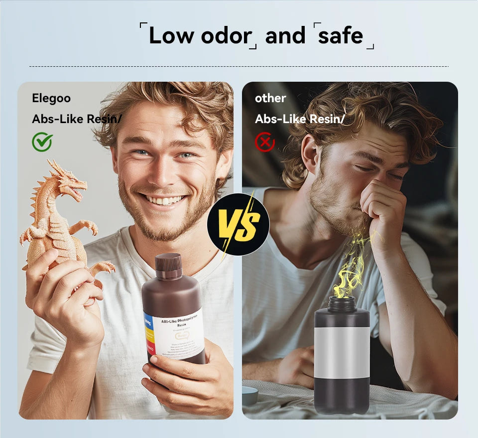 ELEGOO ABS-Like 3D Printer Resin LCD UV-Curing Resin 405nm ABS-Like Standard Photopolymer Resin for LCD 3D Printing 1000g