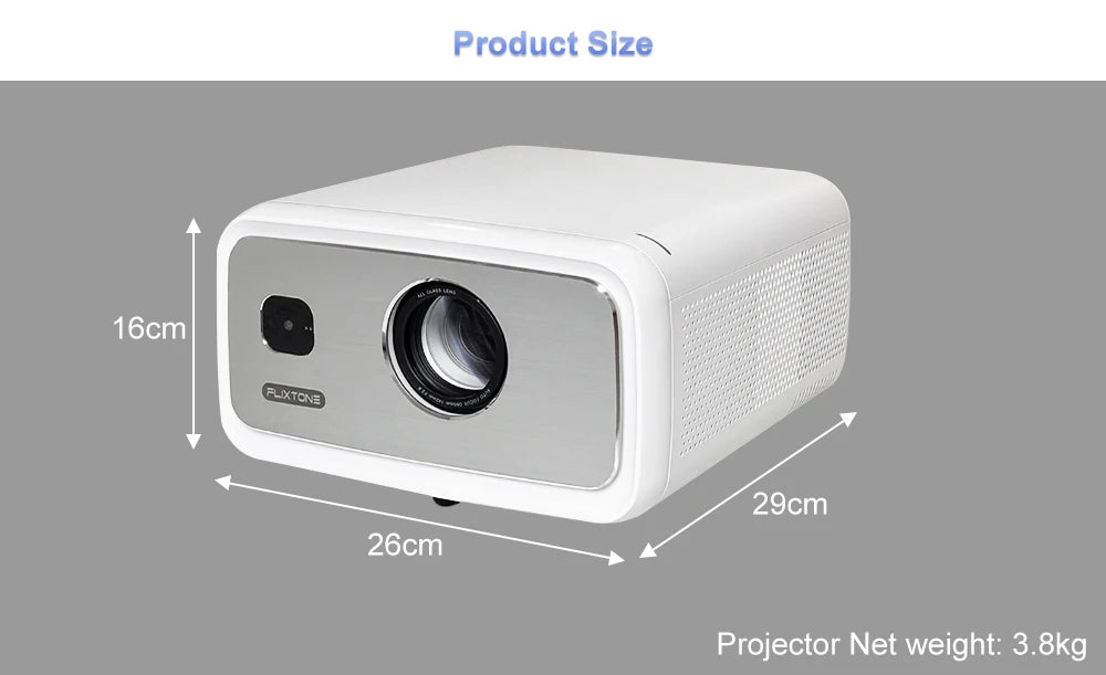 FlixTone D9W Ultra 3000 ANSI Full HD 1080P Projector for Movies Android  WiFi 6 Home Theater Beam Projector for Outdoor Video