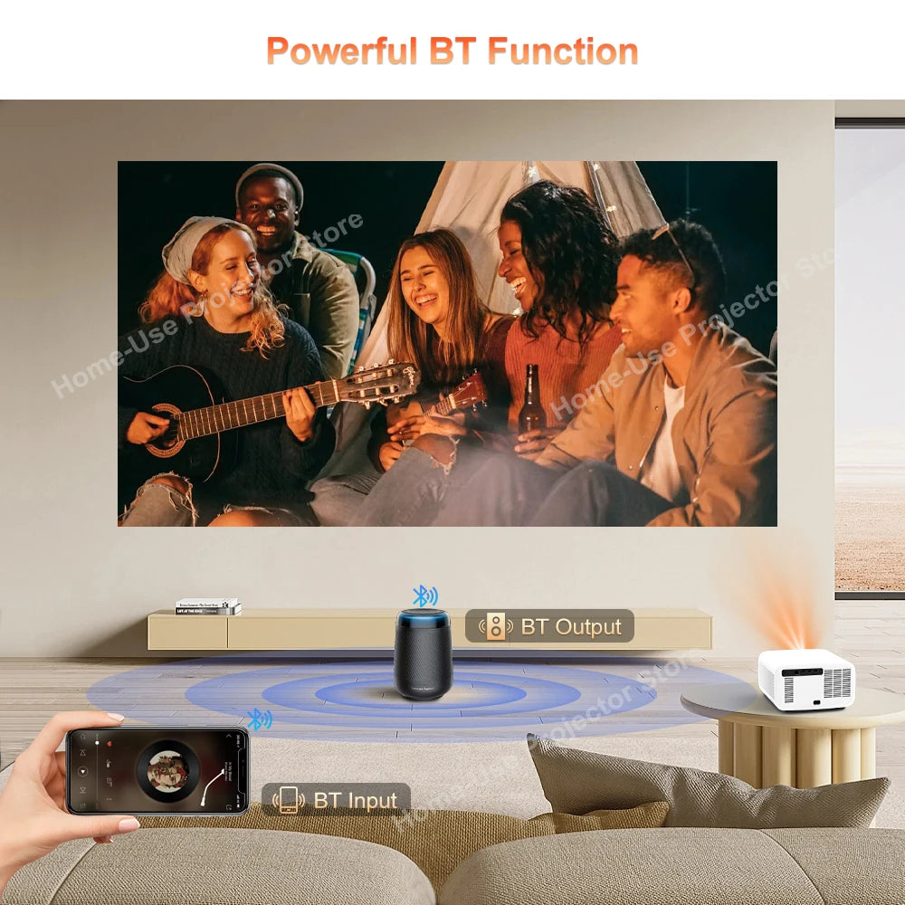 FlixTone D9W Ultra 3000 ANSI Full HD 1080P Projector for Movies Android  WiFi 6 Home Theater Beam Projector for Outdoor Video
