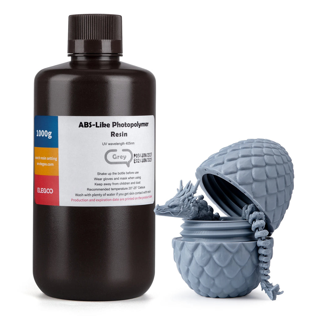 ELEGOO ABS-Like 3D Printer Resin LCD UV-Curing Resin 405nm ABS-Like Standard Photopolymer Resin for LCD 3D Printing 1000g