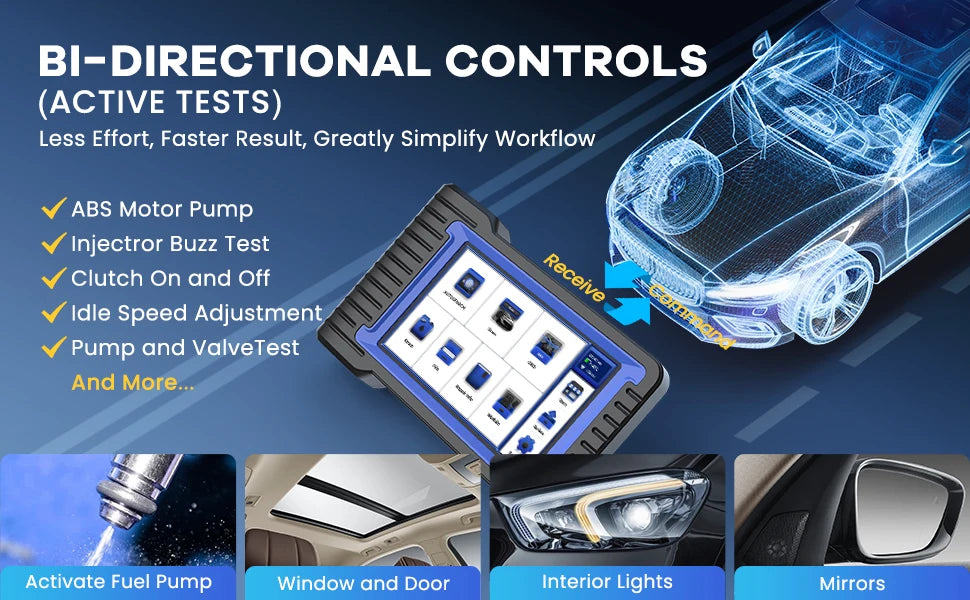 MUCAR VO7S Professional Car Diagnostic Tools Bi-directional Auto VIN CANFD ECU Coding 28 Reset Full System Free Obd2 Scanner FCA