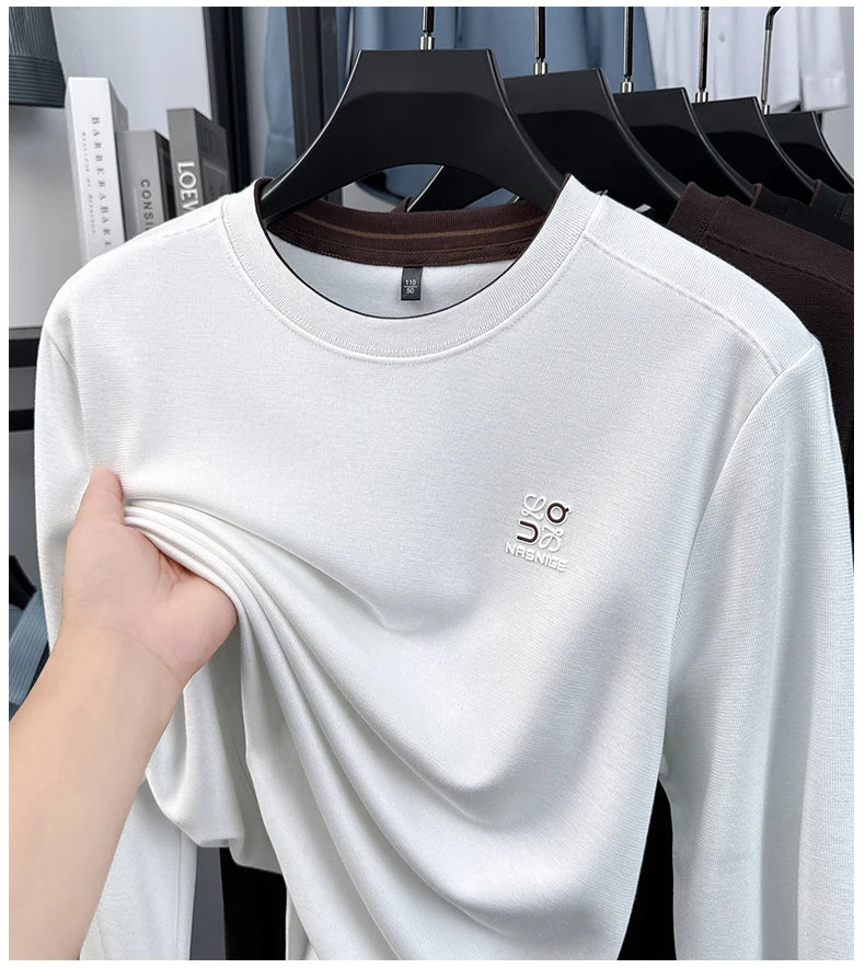 Sweatshirt Men 2025 New Style Spring and Autumn Round Neck Casual Long Sleeved T-shirt Top Base Shirt