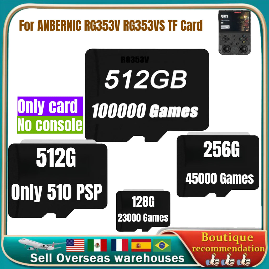 ANBERNIC RG353V Retro Handheld Game Console - 512GB Preloaded 100K Games PSP Emulator