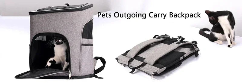 Pet Cat Backpacks Breathable Outdoor Cat Carrier Shoulder Bag for Small Dogs Cats Portable Travel Folding Backpack Pet Supplies