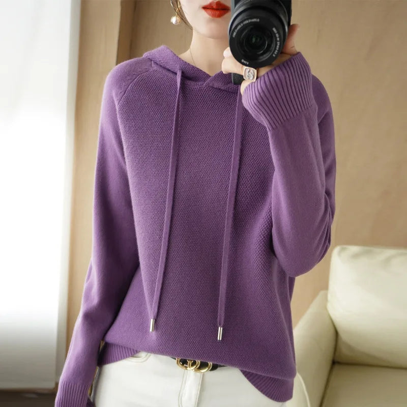 Women's Hooded Sweatshirt - Spring Autumn Casual Hoodie Pullover
