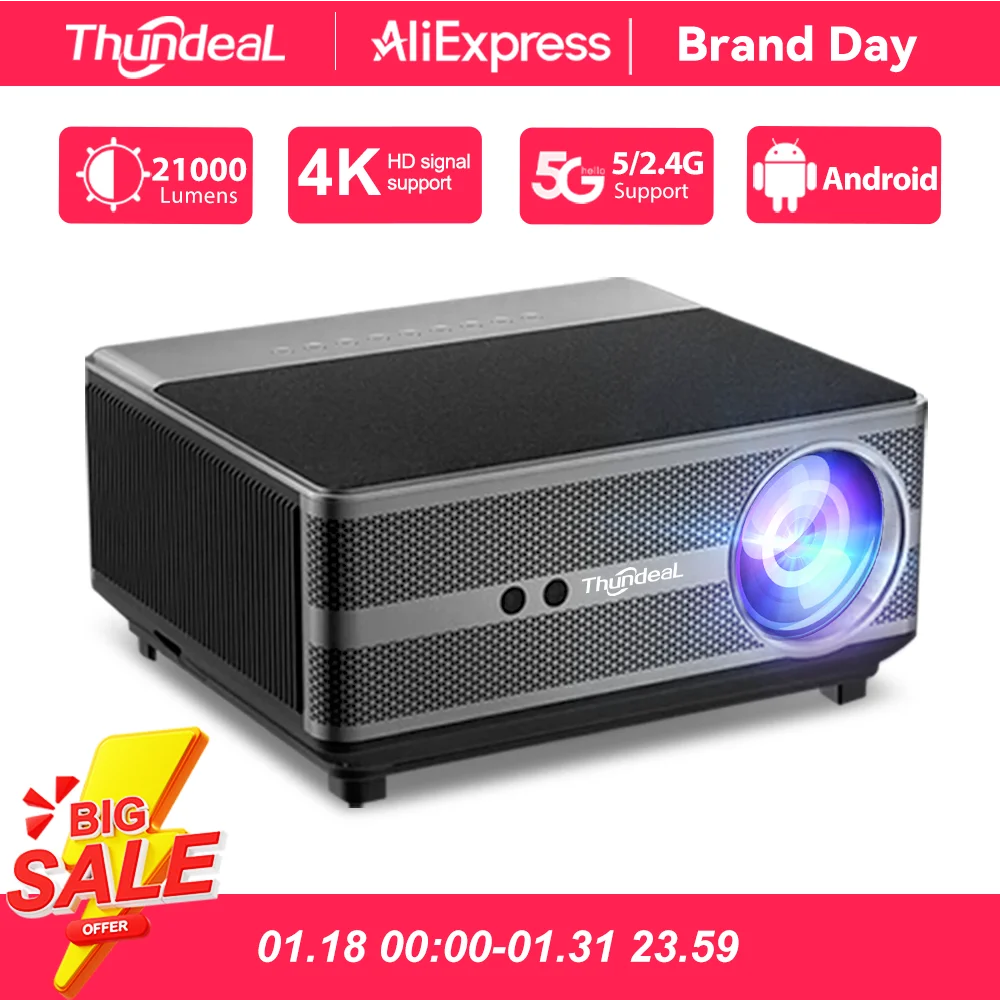 ThundeaL Full HD 1080P Projector TD98W for 2K 4K Video Audio WiFi Android Home Theater TD98 Cinema Beam Projector PK DLP Beamer