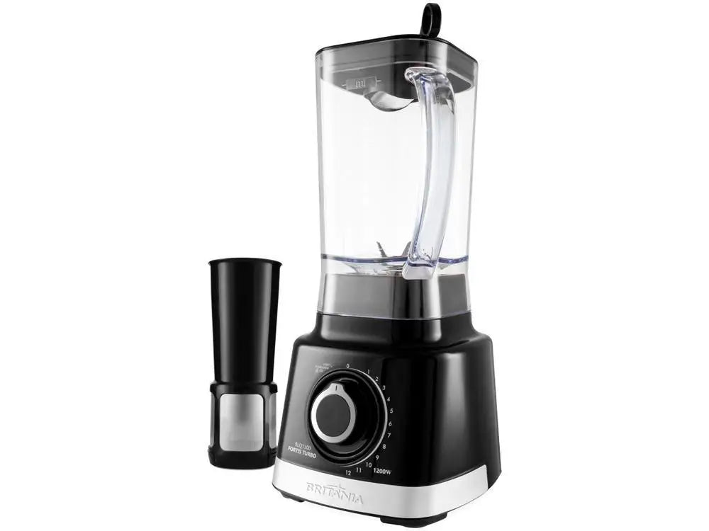 Black BLQ1300P Britannia Fortis Turbo Blender with 12 Speed Filter + Pulsar 1400W - 220V