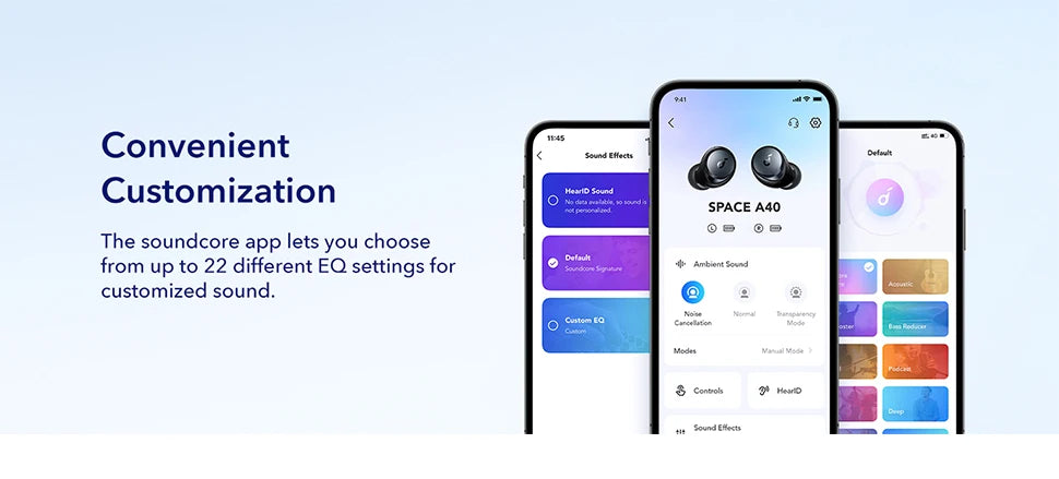 Soundcore by Anker Space A40 Earphones Adaptive Active Noise Cancelling Wireless Earbuds Wireless Bluetooth Headphones