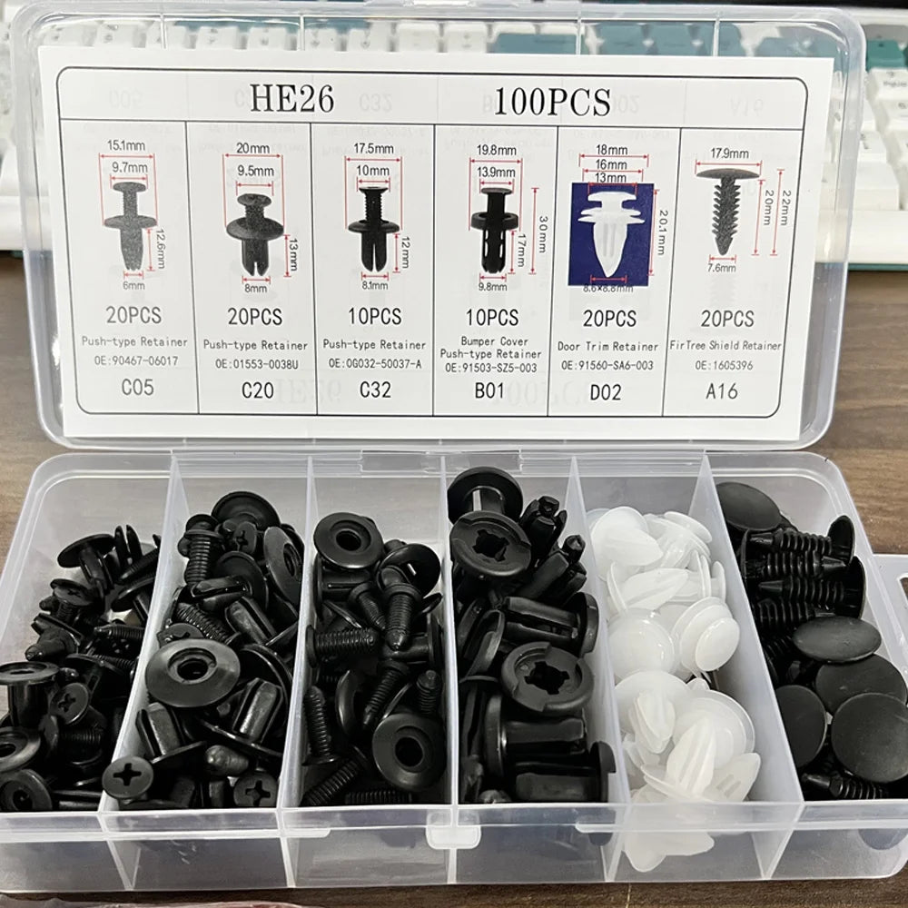 Auto Fastener Clip Mixed Car Body Push Retainer Pin Rivet Bumper Door Trim Panel Fastener Kit Car Clips Box or Bag packaging