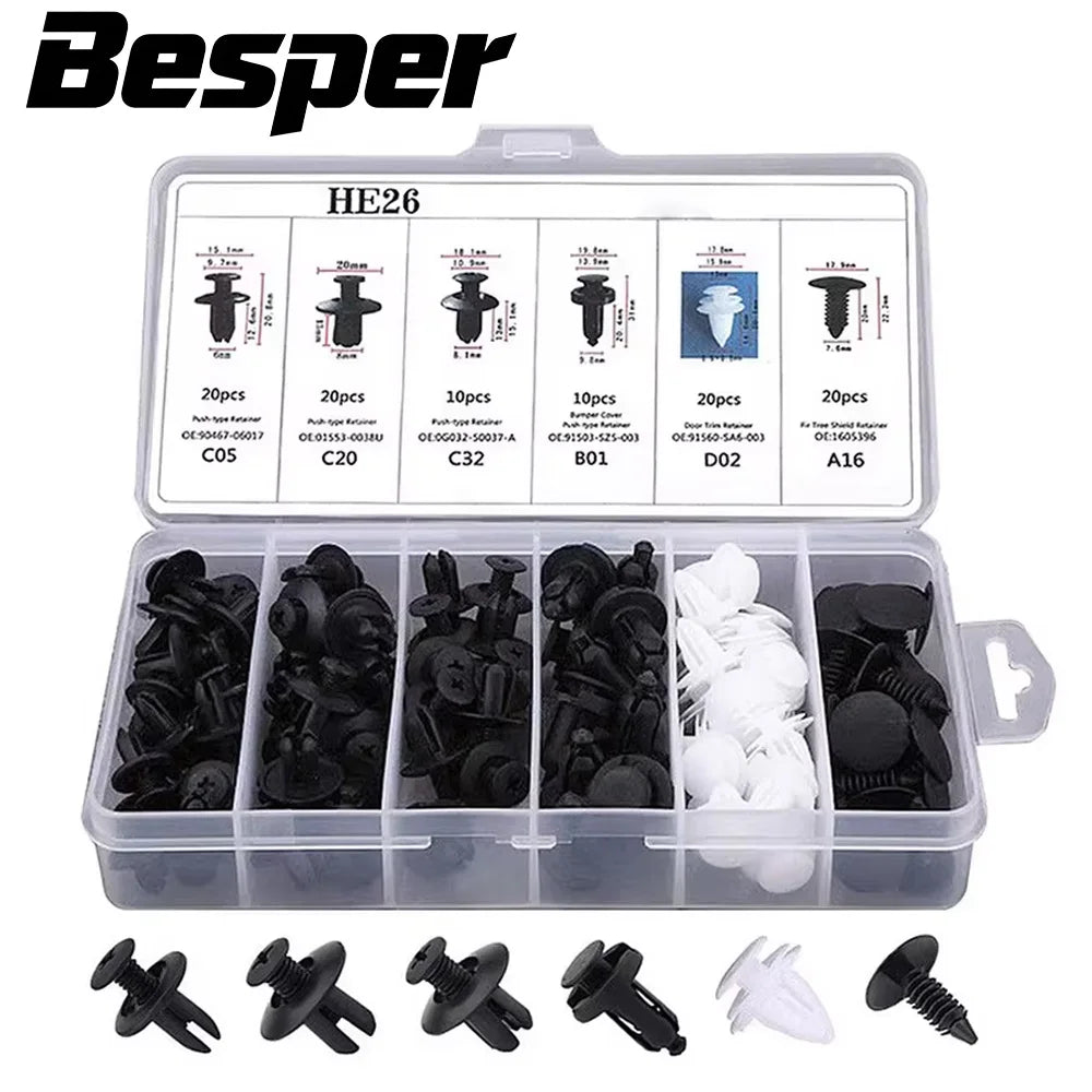 Auto Fastener Clip Mixed Car Body Push Retainer Pin Rivet Bumper Door Trim Panel Fastener Kit Car Clips Box or Bag packaging