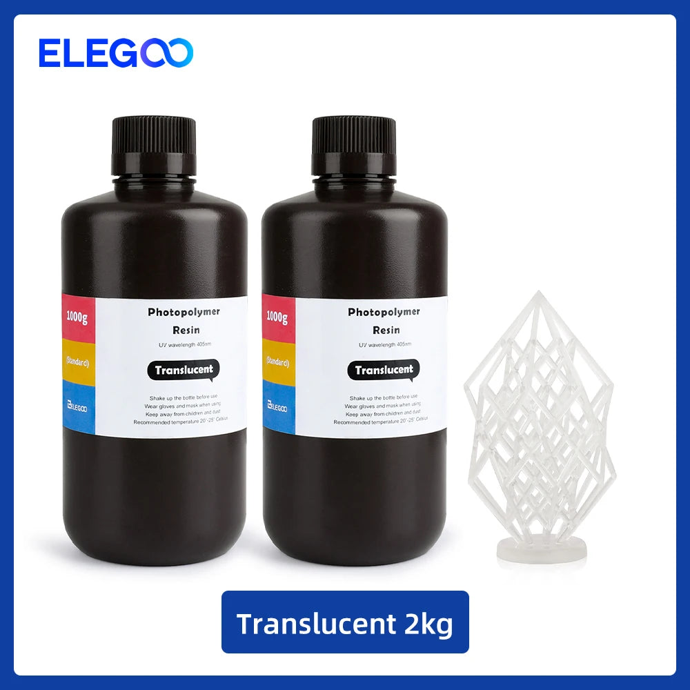 ELEGOO ABS-Like 3D Printer Resin LCD UV-Curing Resin 405nm ABS-Like Standard Photopolymer Resin for LCD 3D Printing 1000g