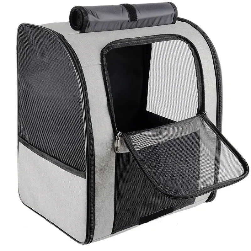 Pet Cat Backpacks Breathable Outdoor Cat Carrier Shoulder Bag for Small Dogs Cats Portable Travel Folding Backpack Pet Supplies