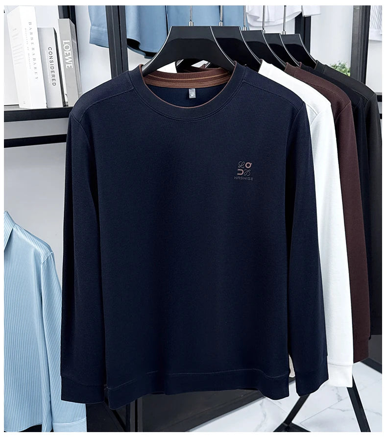 Sweatshirt Men 2025 New Style Spring and Autumn Round Neck Casual Long Sleeved T-shirt Top Base Shirt
