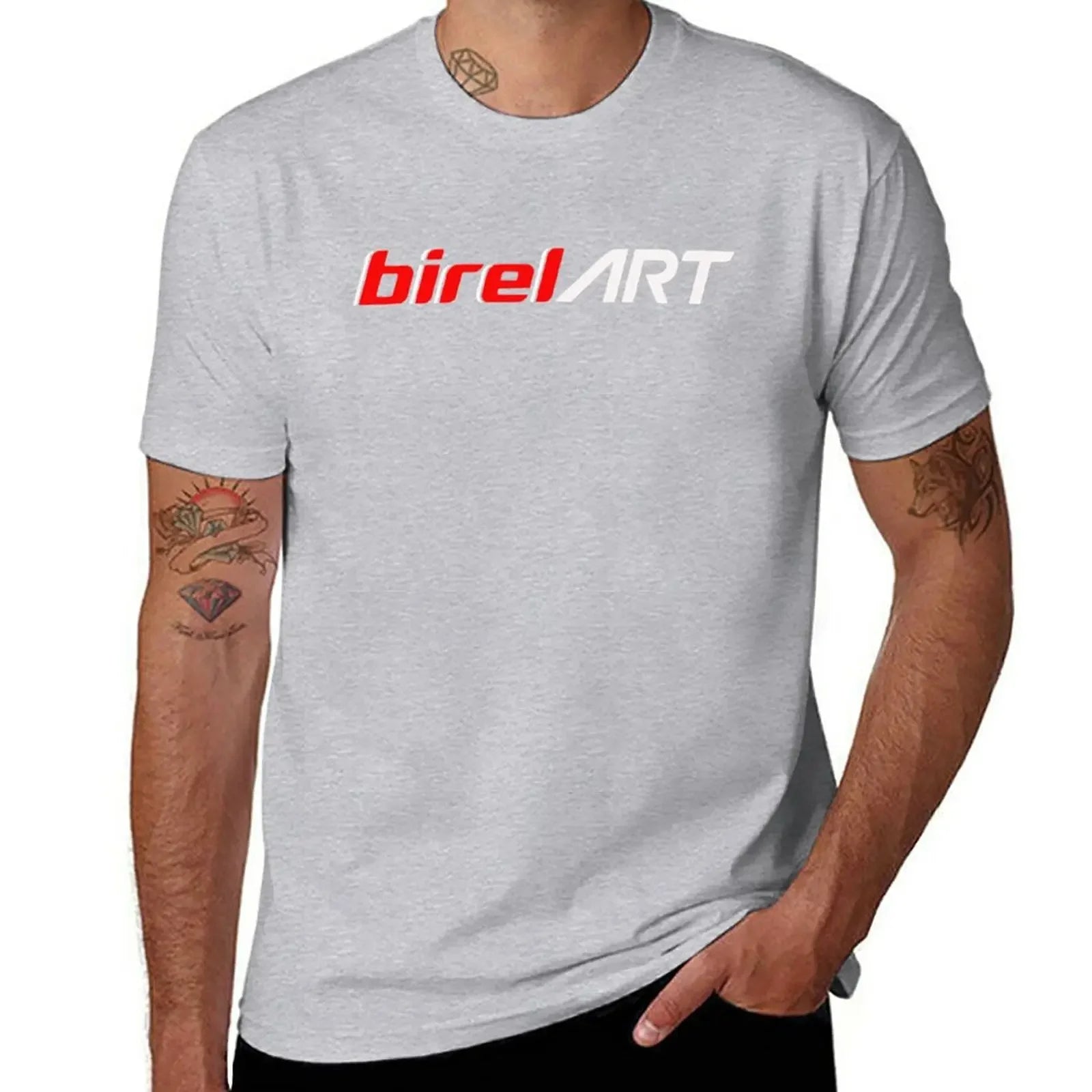 sweat shirts man clothes funny t shirts plus size tops t shirt for men New BIREL ART T-Shirt  Round Collar harajuku Crewneck2024