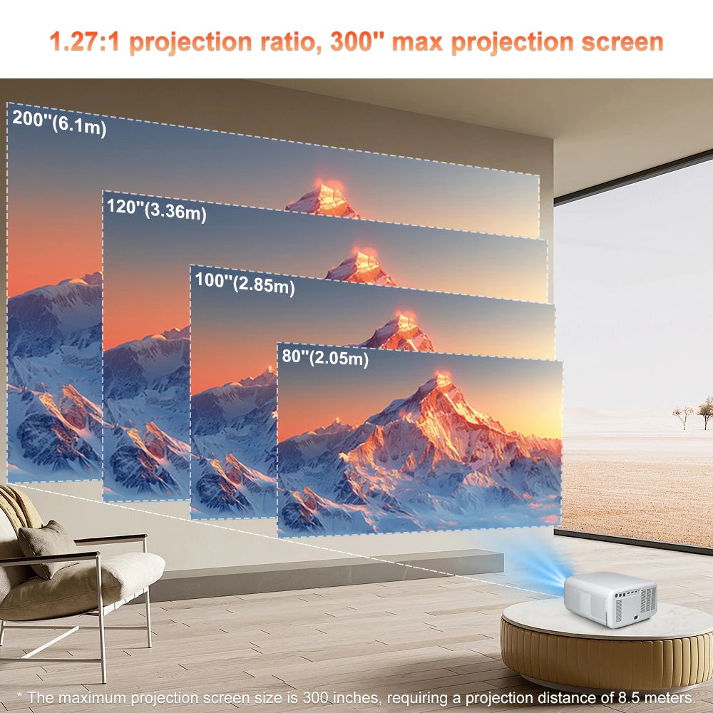 FlixTone D9W Ultra 3000 ANSI Full HD 1080P Projector for Movies Android  WiFi 6 Home Theater Beam Projector for Outdoor Video